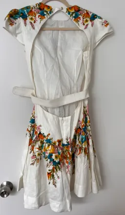 Zimmermann Estelle Tie Backless Mini Dress Cream Floral Size 3 / AU 14 for rent on The Volte - image 6