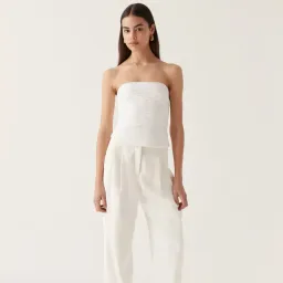 Aje Sunbeam Ruched Bustier Ivory Size 4 for rent on The Volte - image 2