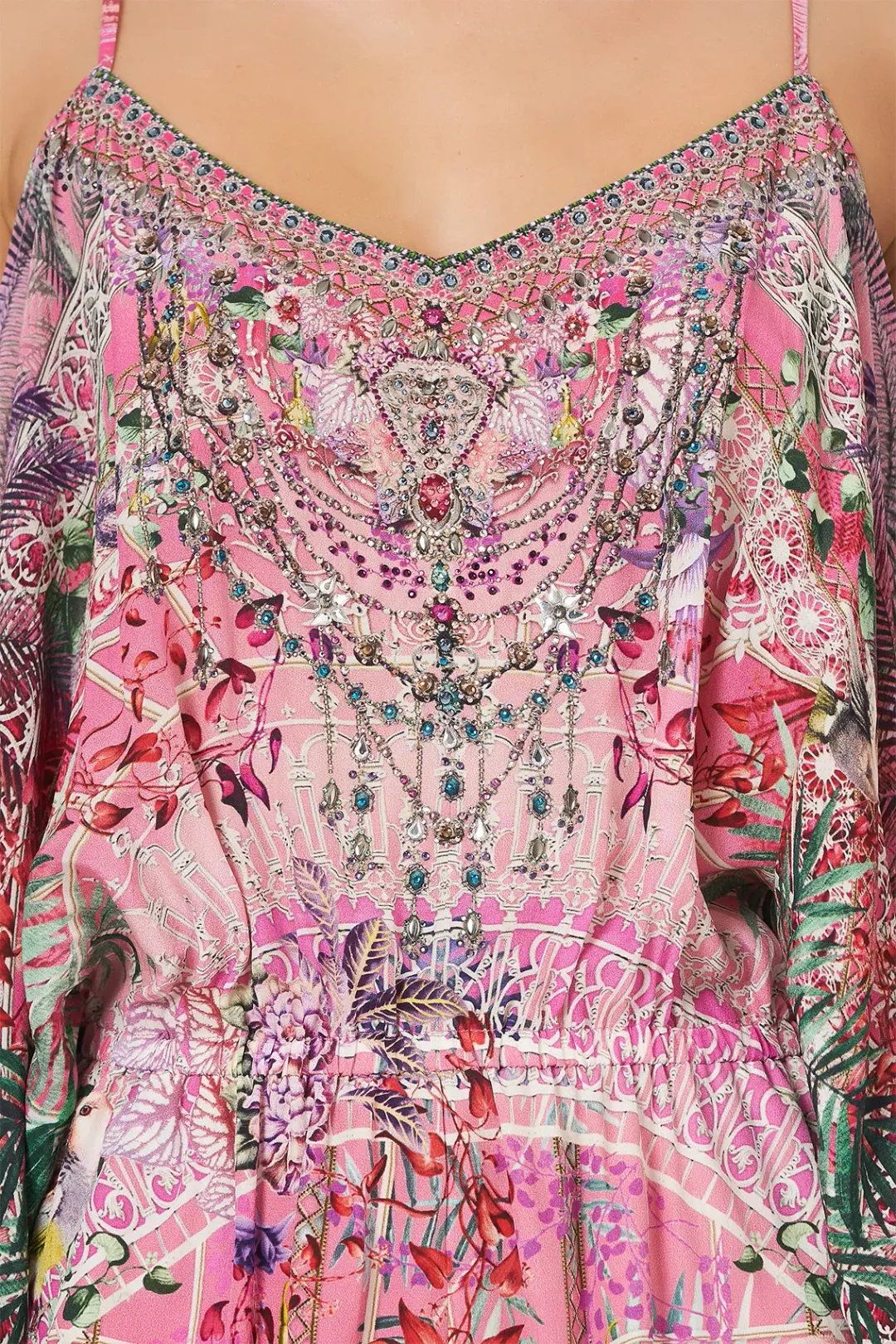 Camilla Drop Shoulder Playsuit Glasshouse Romance Size L /Au 14 for rent on The Volte - main image