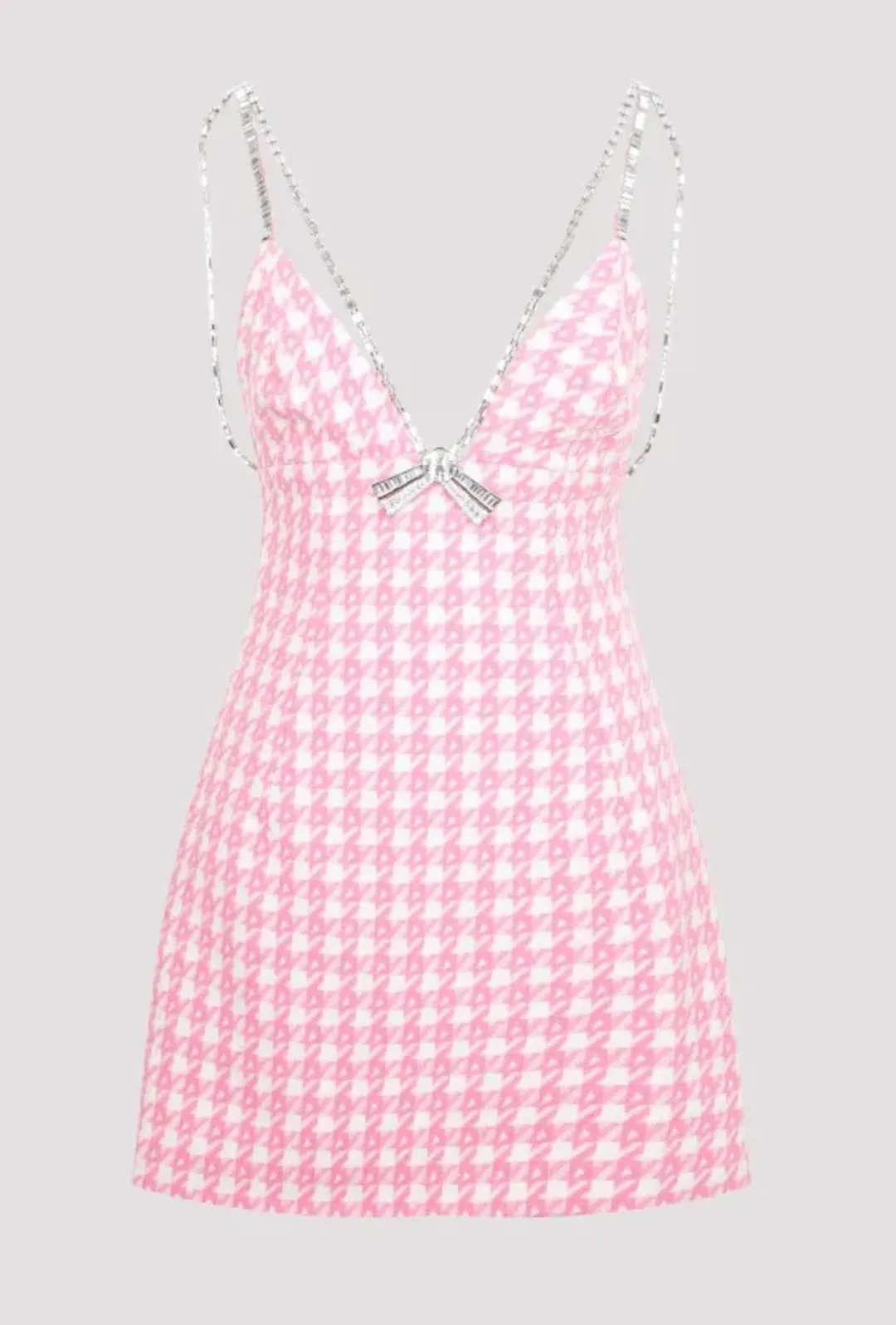 Area NYC Deco Bow Mini Dress Pink Size Au 6 for rent on The Volte - main image