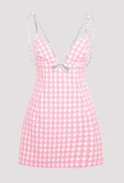 Area NYC Deco Bow Mini Dress Pink Size Au 6 for rent on The Volte - image 3
