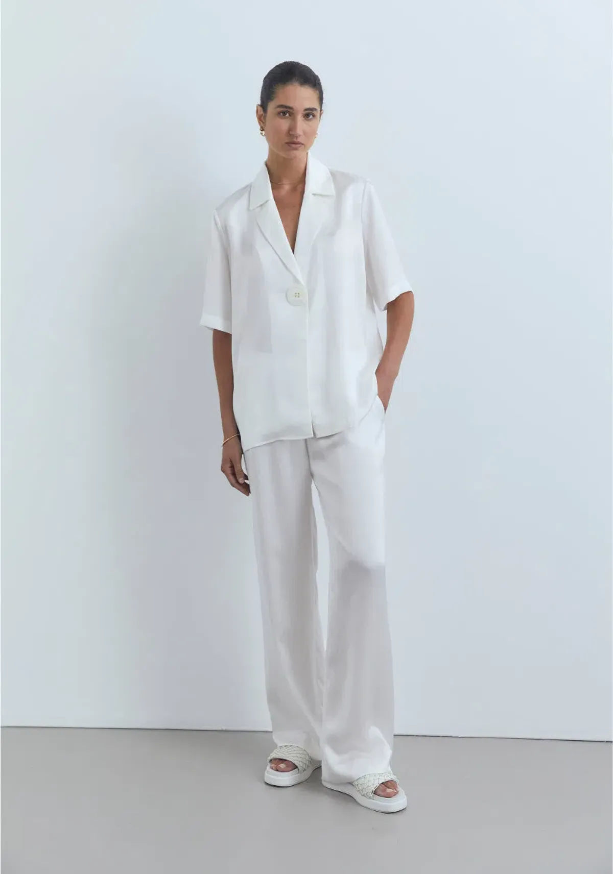 Viktoria and Woods Chorus Two-Piece Suit White Ivory Size 8 for rent on The Volte - main image