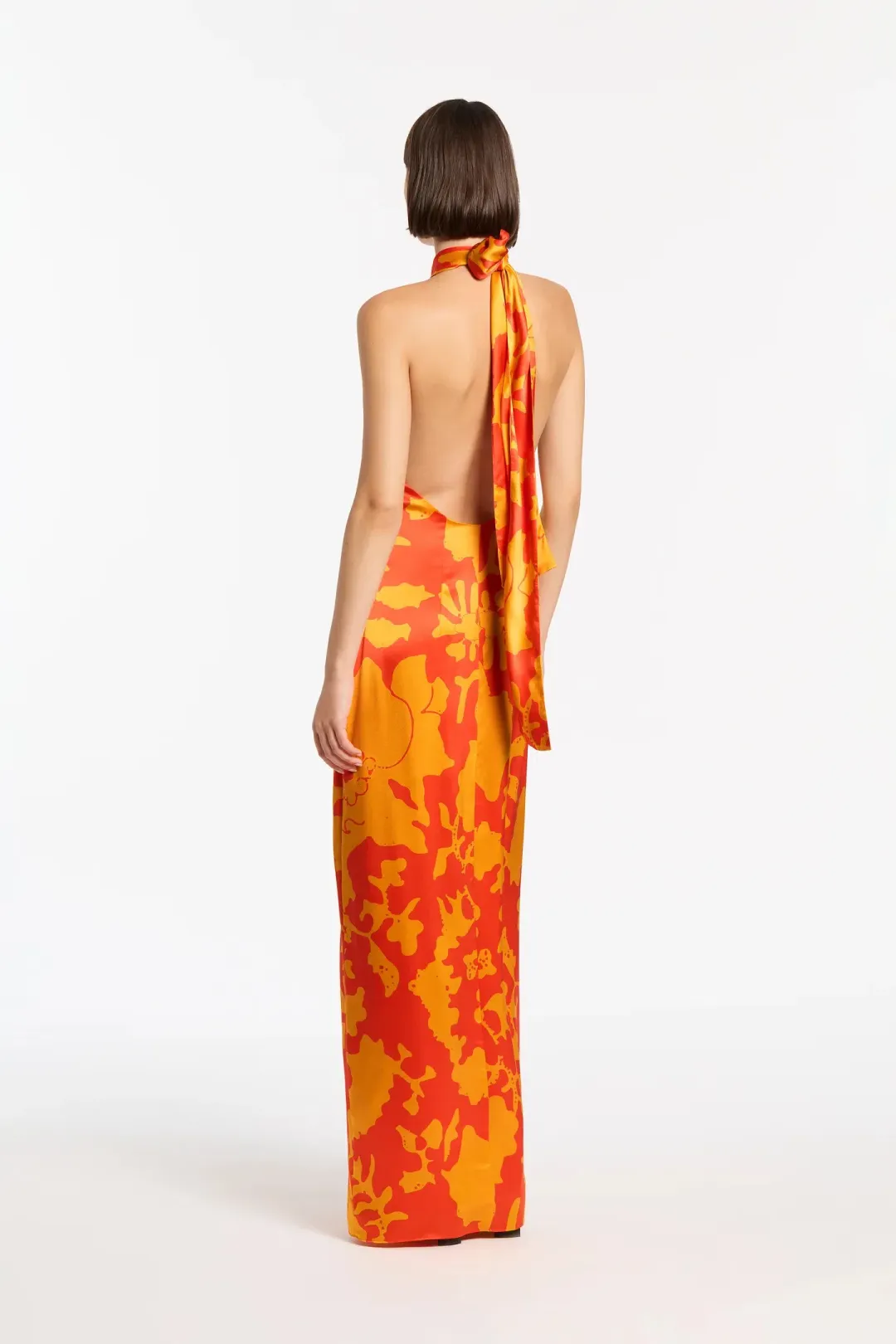 Sir The Label Armel Halter Maxi Dress Orange Size 1 /Au 8 for rent on The Volte - main image