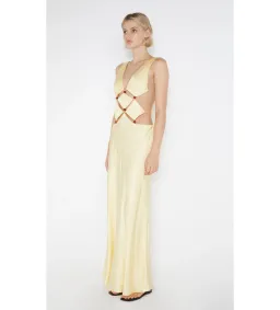 Bec & Bridge Agathe Diamond Dress Yellow Size 6 for rent on The Volte - image 1
