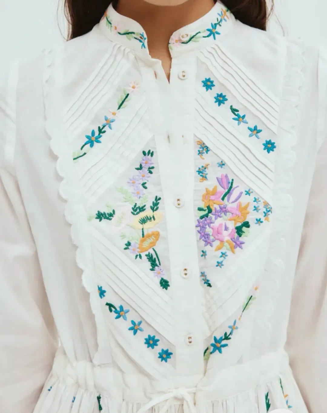 Alemais Willa Embroidered Shirtdress White Size 14 for rent on The Volte - main image