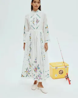 Alemais Willa Embroidered Shirtdress White Size 14 for rent on The Volte - image 1