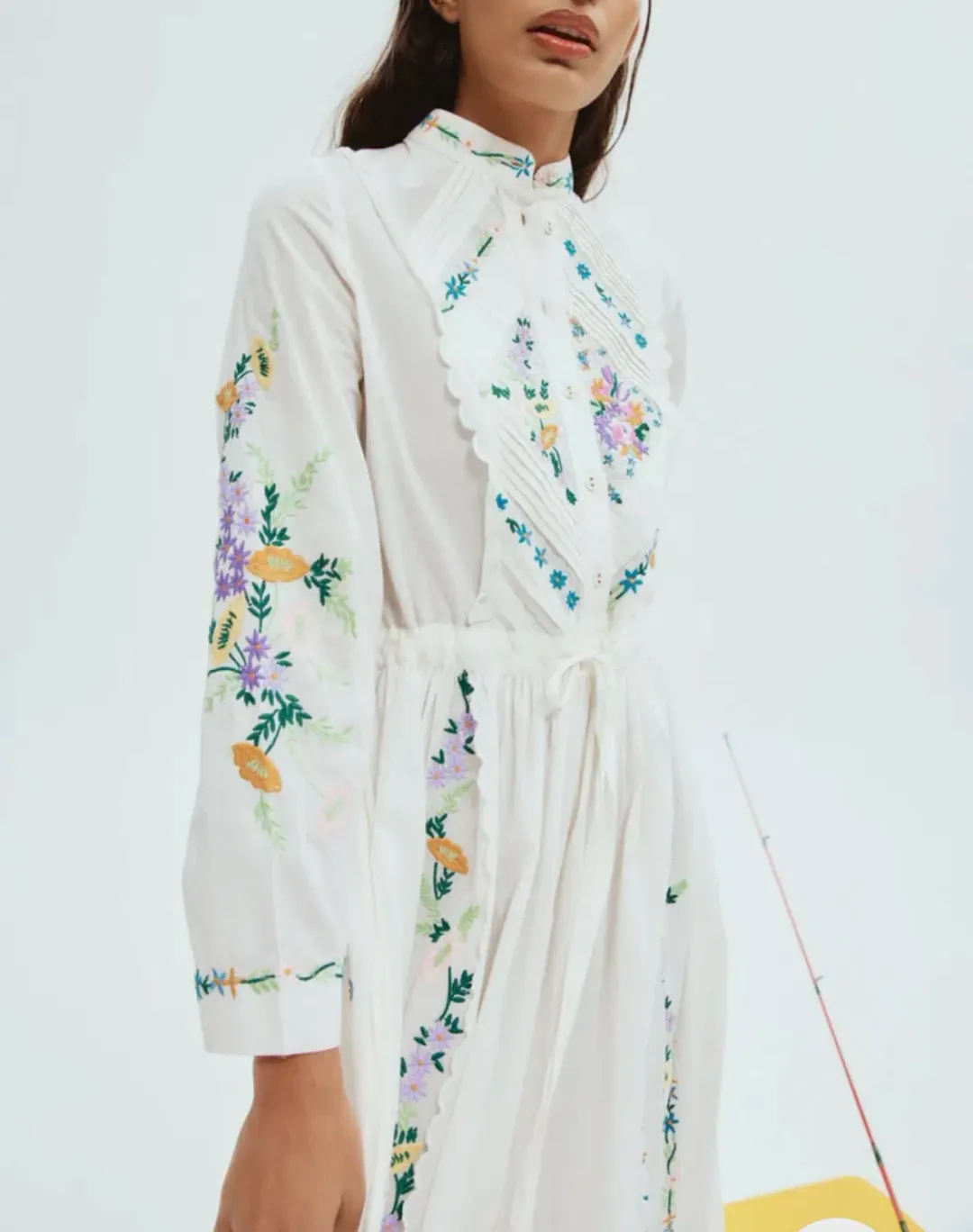 Alemais Willa Embroidered Shirtdress White Size 14 for rent on The Volte - main image