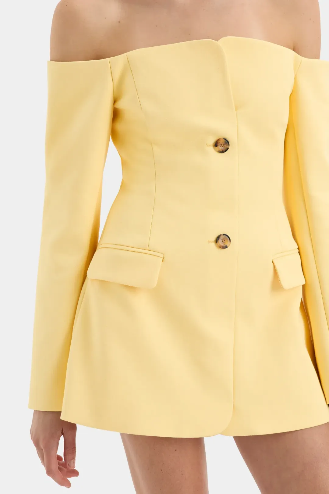 Sir the Label Sandrine Tailored Mini Dress Limone Size 10  for rent on The Volte - main image