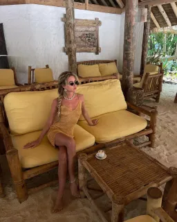 Asta Resort Delilah Mini Dress Sephia Sequin Size 10  for rent on The Volte - image 3