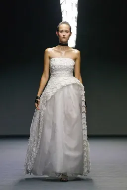 Carla Zampatti Orchid Strapless Flora Lace Wedding Dress White Size 6 for rent on The Volte - image 1