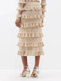 Zimmermann Matchmaker Ruffle Skirt Gold Lurex Size 0P / AU 6 for rent on The Volte - image 2