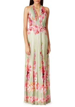 Alberta Ferretti Silk Floral Dress Green Size 8 for rent on The Volte - image 1