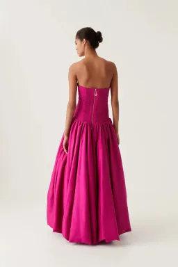 Aje Violette Bubble Hem Maxi Dress Deep Magenta Size 10 for rent on The Volte - image 5