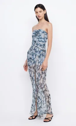 Bec & Bridge Opal Strapless Maxi Dress Denim Floral Size AU 6  for rent on The Volte - image 2