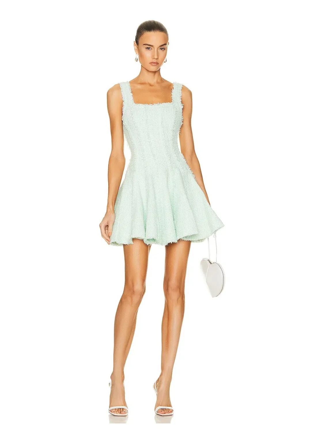 Aje Anais Boucle Mini Dress Mint Green Size 10 for rent on The Volte - main image