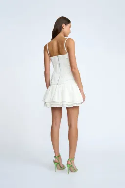 By Johnny Samantha Ruffle Mini Dress White Size 8 for rent on The Volte - image 2