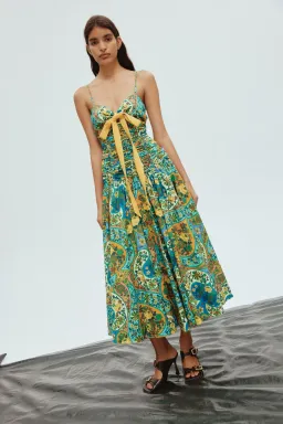 Alemais Sofie Midi Dress Green Print Size 8 for rent on The Volte - image 1