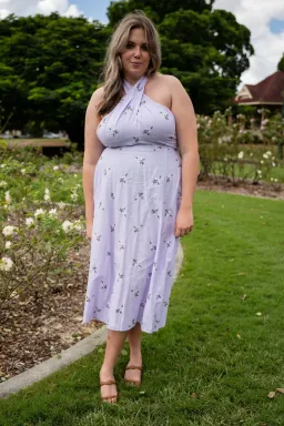 Erdem Selene Halterneck Dress Purple Size 16 for rent on The Volte - image 2