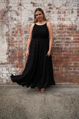 Aje Rosewood Ruched Maxi Dress Black Size 16 for rent on The Volte - image 3