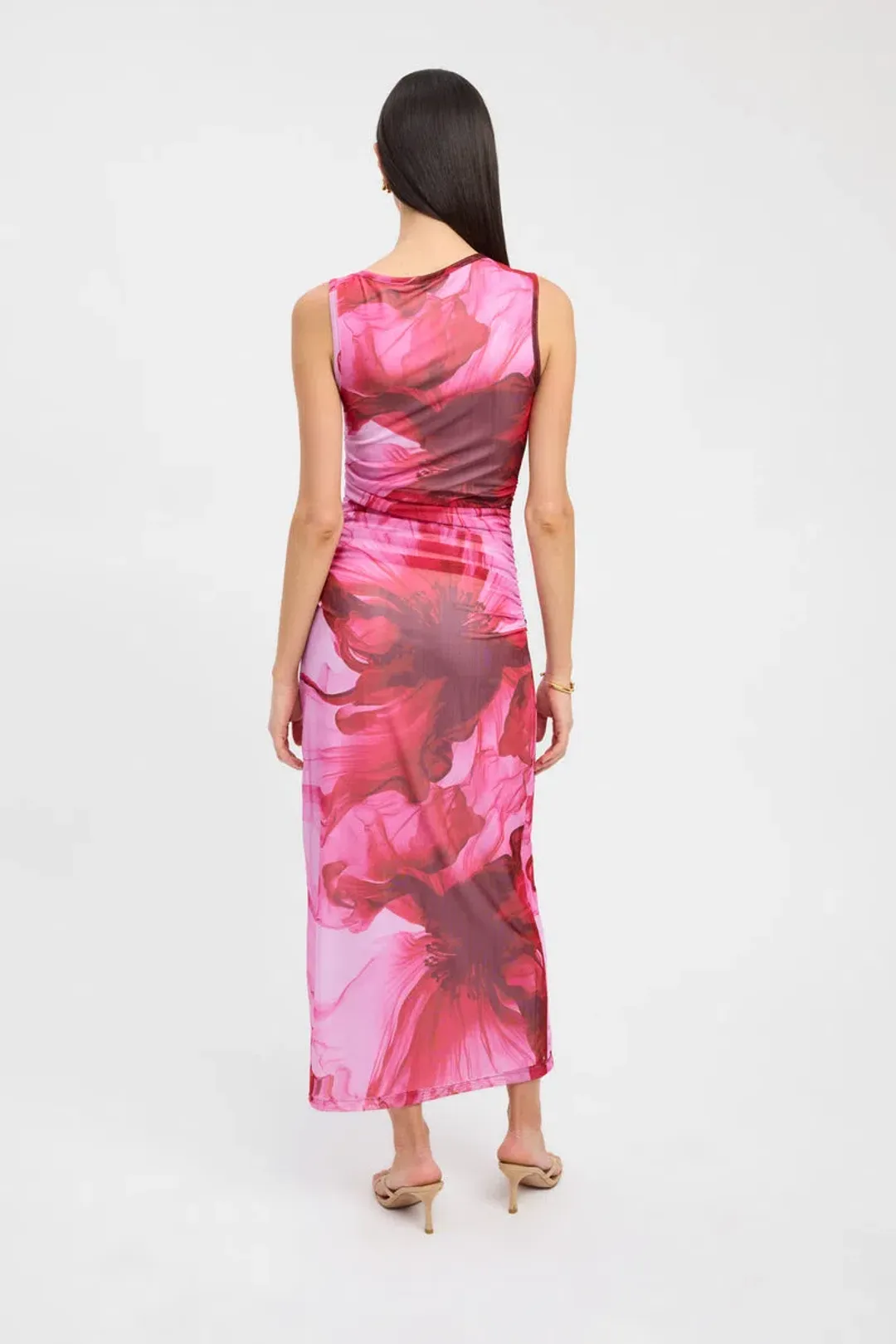 Kookai Rosalia Maxi Dress Pink and Red Multi Size 8 for rent on The Volte - main image