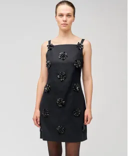 Oroton Flower Sequin Shift Dress Black Size AU 12 for rent on The Volte - image 2