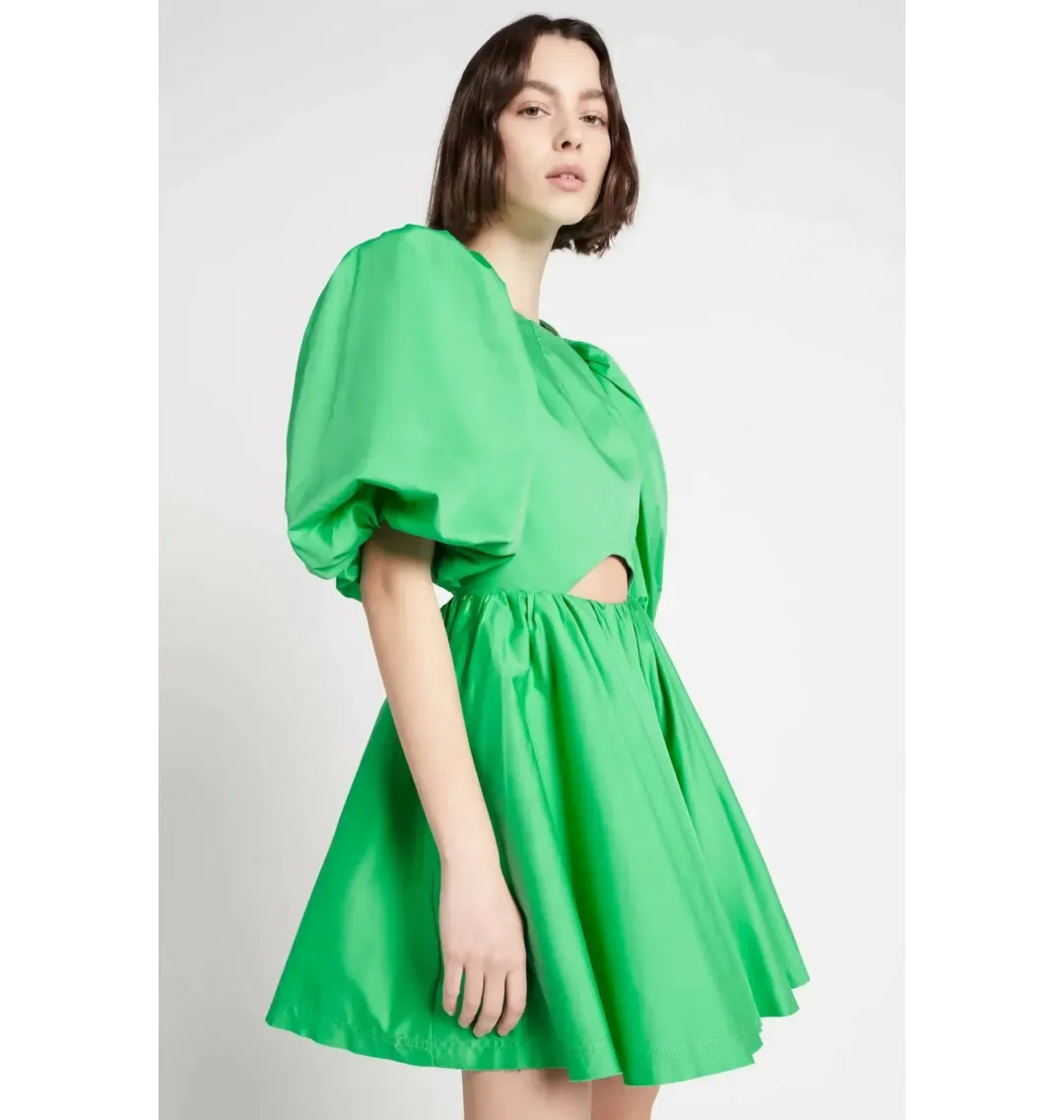 Aje Colette Abstract Cut Out Mini Dress Green Size AU 6 for rent on The Volte - main image