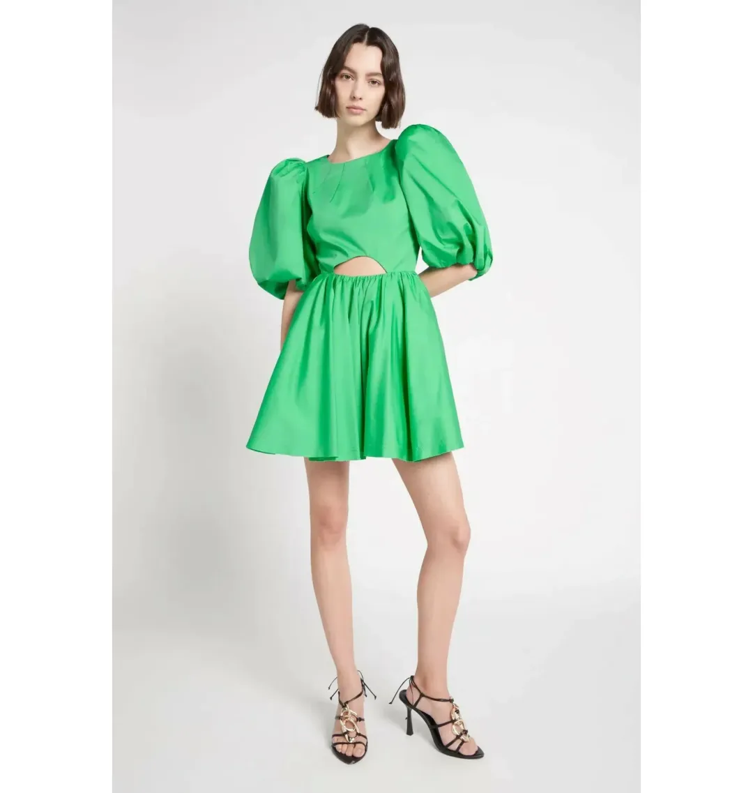 Aje Colette Abstract Cut Out Mini Dress Green Size AU 6 for rent on The Volte - main image