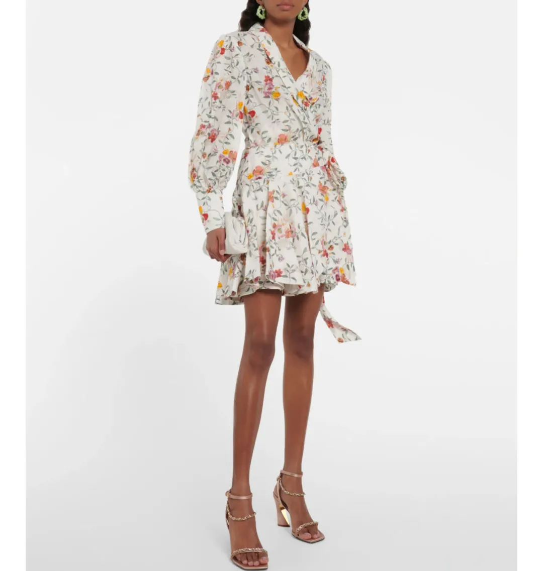 Zimmerman Linen Wrap Minidress Floral Size 1 / AU 10 for rent on The Volte - main image