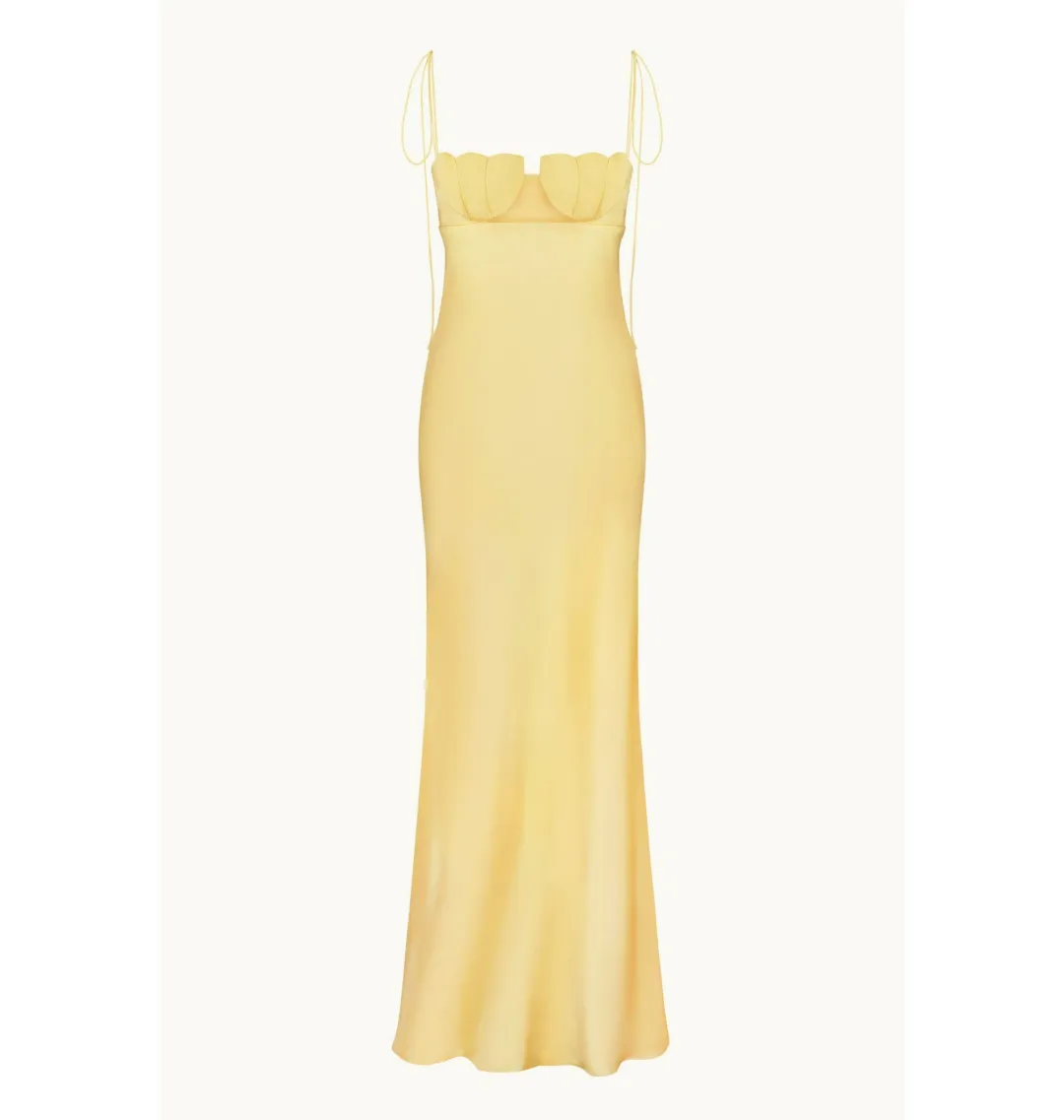 Anna October Tulip Maxi Dress Yellow Size AU 8 for rent on The Volte - main image