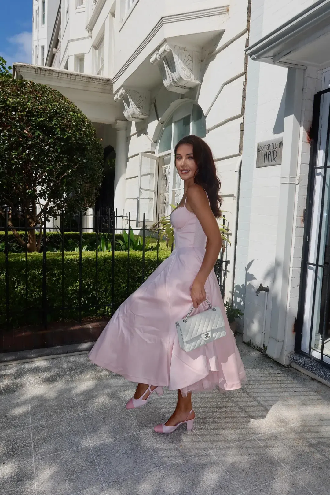 House of CB Mademoiselle Midi Dress Ballerina Pink Size AU 8  for rent on The Volte - main image