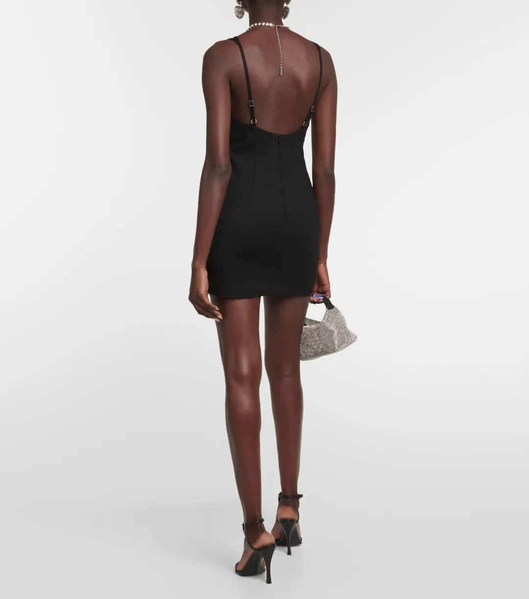 Area NYC Embellished Cutout Mini Dress Black Size AU 8 for rent on The Volte - main image