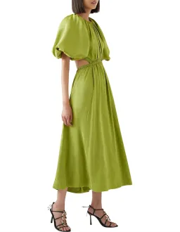 Aje Capucine Puff Sleeve Midi Dress Verdant Green Size M / AU 10 for rent on The Volte - image 2