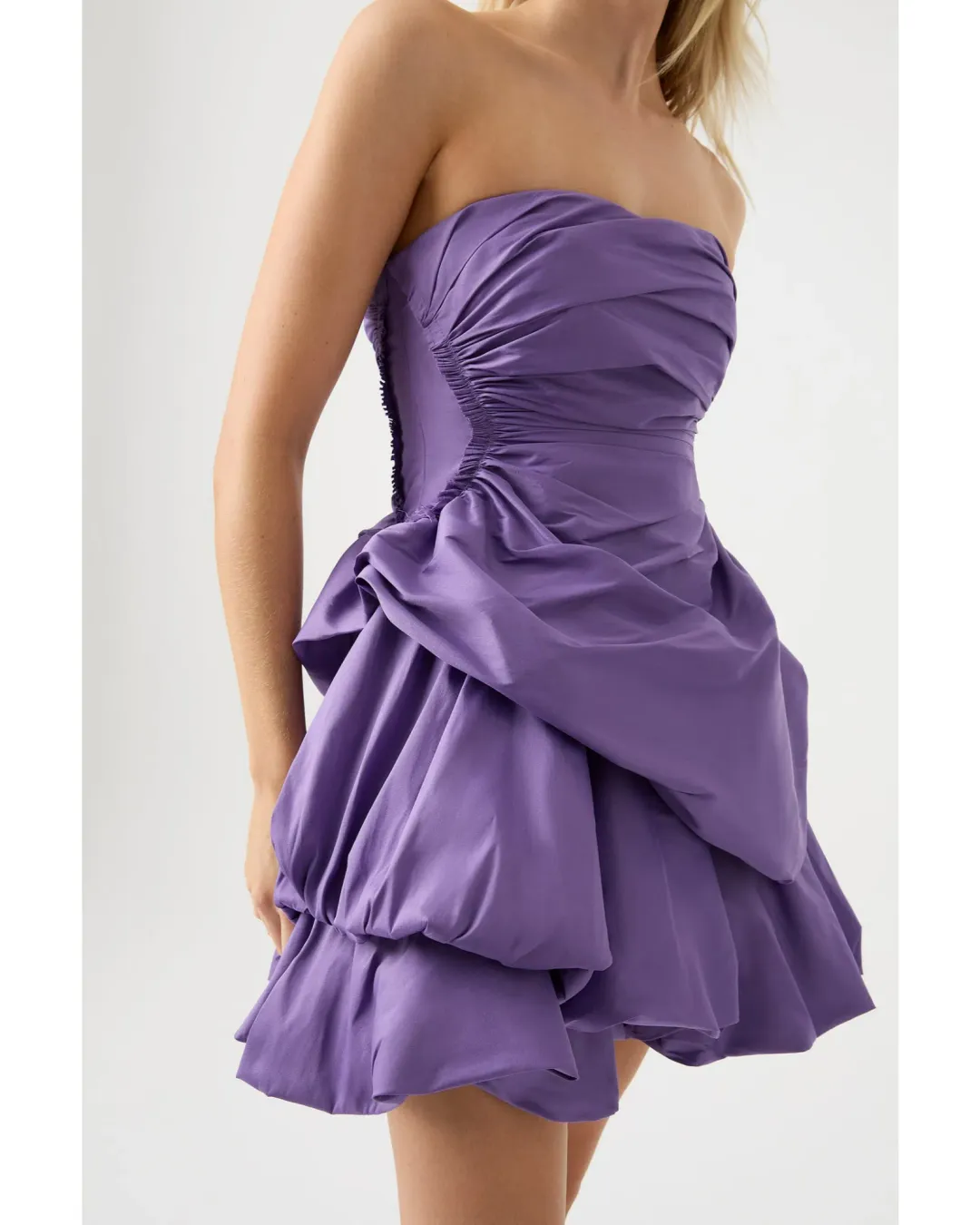 Aje Daybreak Strapless Mini Dress Deep Violet Size AU 10 for rent on The Volte - main image