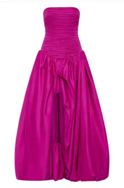 Aje Violette Bubble Hem Maxi Dress Deep Magenta Size 12 for rent on The Volte - image 4