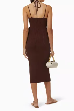 Viktoria & Woods Knit Midi Dress in Chocolate Size 8 for rent on The Volte - image 3