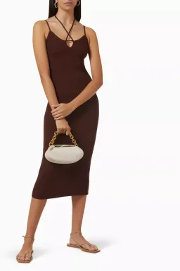 Viktoria & Woods Knit Midi Dress in Chocolate Size 8 for rent on The Volte - image 2