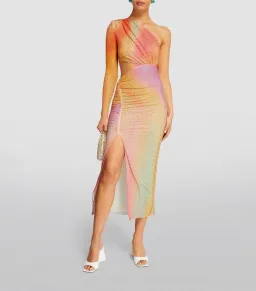 Self-Portrait Rhinestone Embellished One Shoulder Midi Dress Multi Size XS / AU 6 for rent on The Volte - image 2