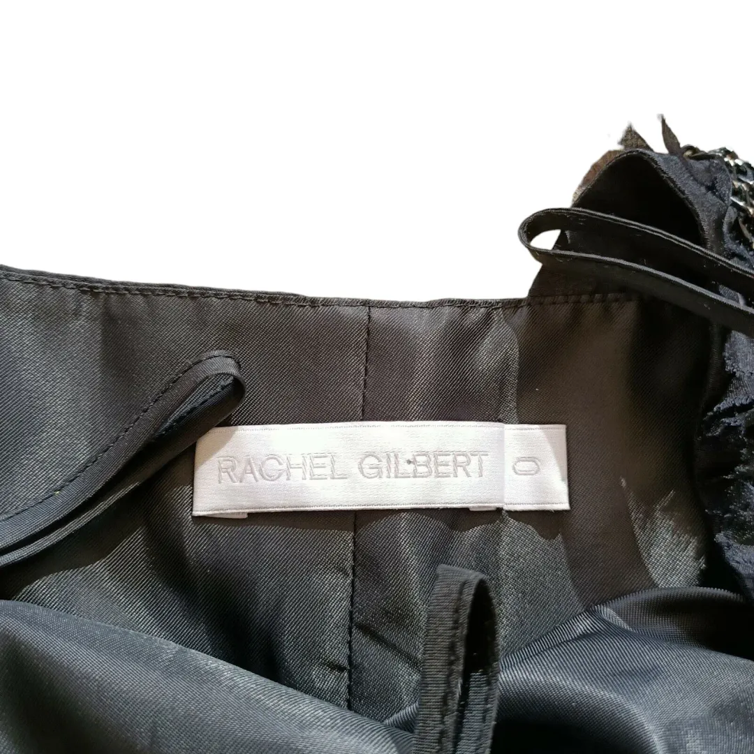 Rachel Gilbert One Shoulder Silk Mini Dress Black Size 0 / AU 6 for rent on The Volte - main image