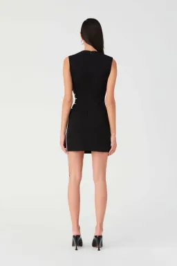 Misha Kendy Bonded Crepe Mini Dress Black Size 12 for rent on The Volte - image 2