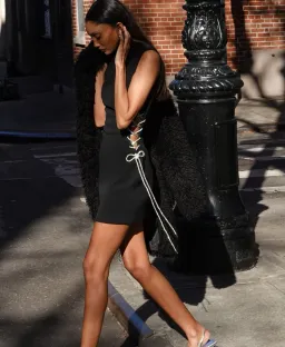 Misha Kendy Bonded Crepe Mini Dress Black Size 12 for rent on The Volte - image 4