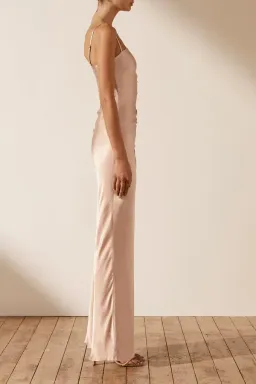 Shona Joy La Lune Ruched Maxi Dress in Desert Rose Size 14 for rent on The Volte - image 4