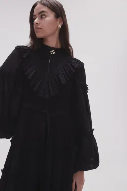 Aje Robyn Tiered Midi Dress Black Size 8 for rent on The Volte - image 2