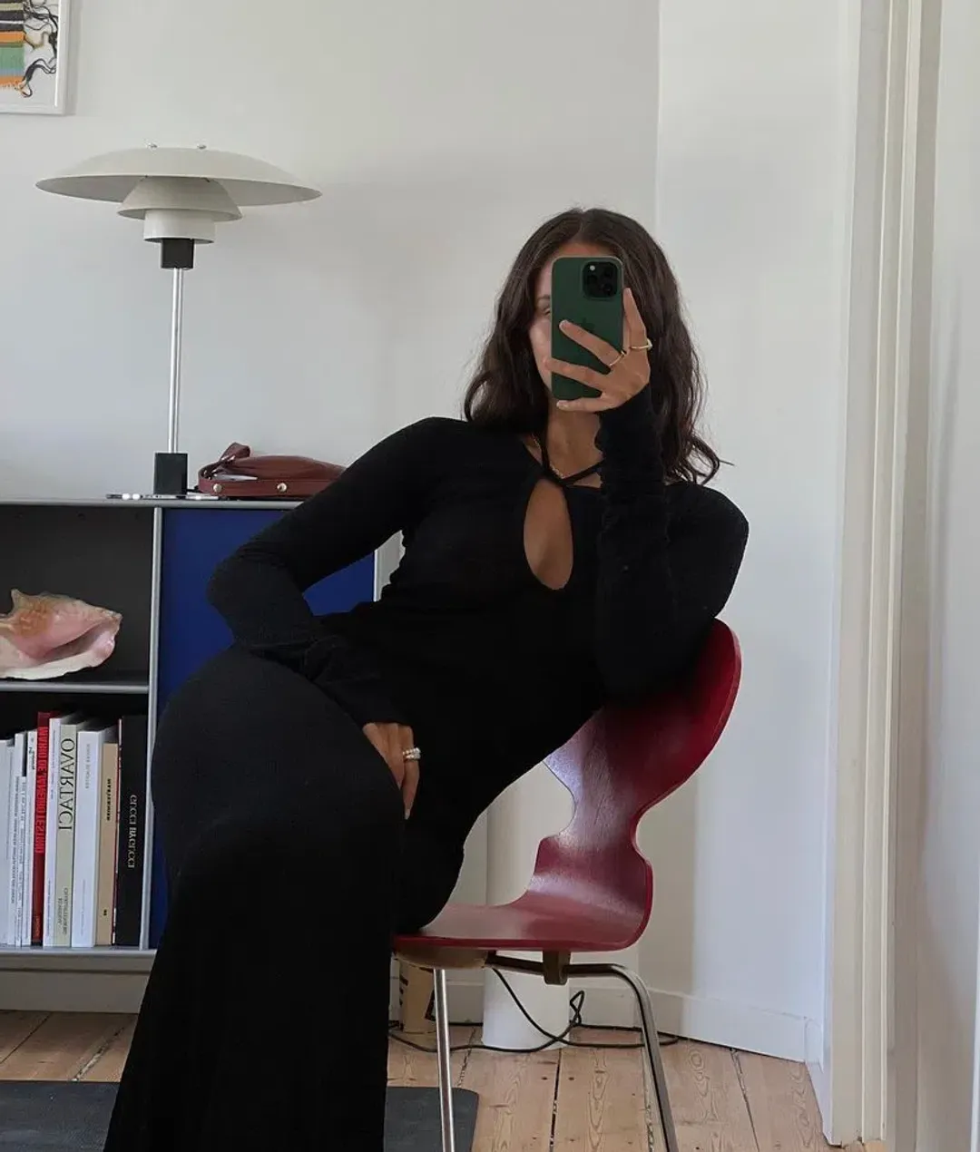 Sir The Label Emmeline Halter Long Sleeve Dress Black Size 6  for rent on The Volte - main image