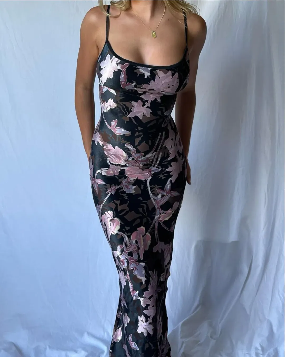 Seeing double Hallie Maxi Dress Black Size 6  for rent on The Volte - main image