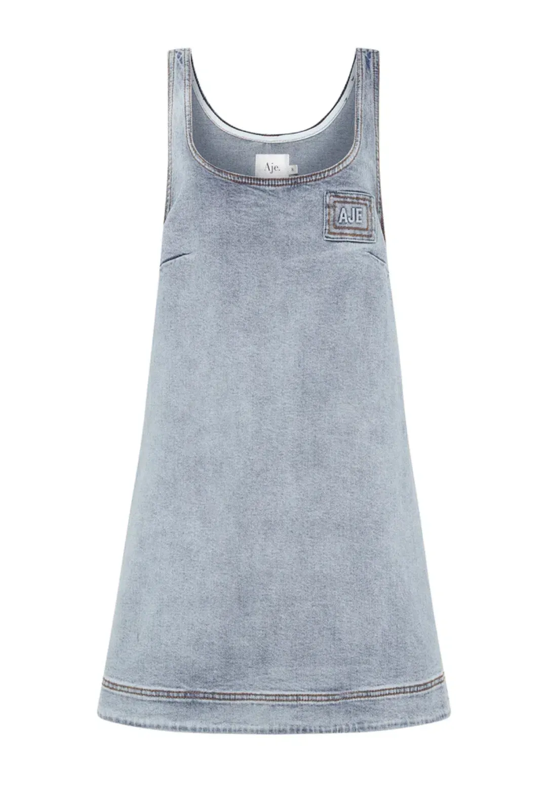 Aje Bambie Denim Mini Dress Two Tone Indigo Size 6  for rent on The Volte - main image