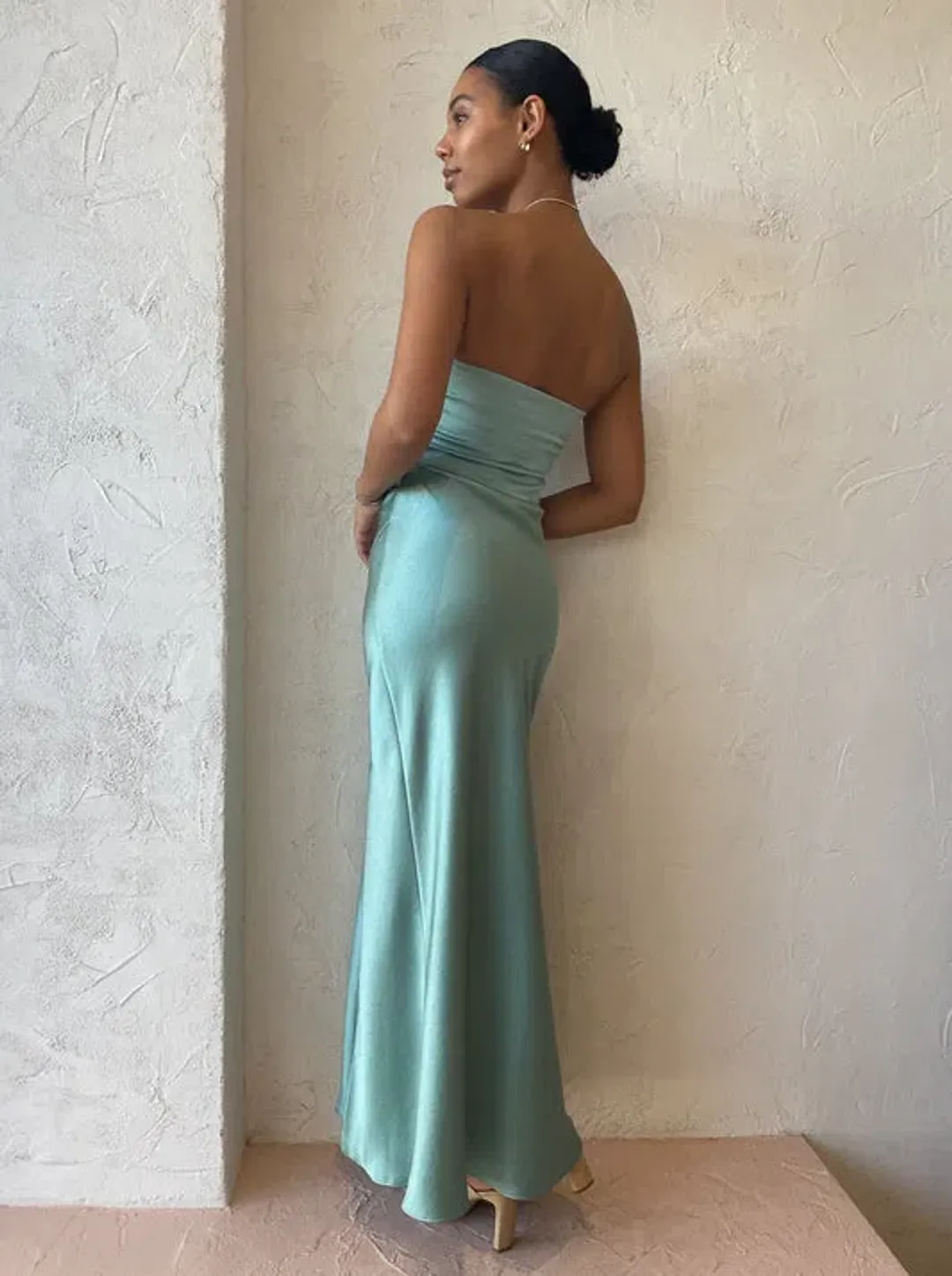 Bec & Bridge Symone Strapless Dress In Moss Green Size 10 for rent on The Volte - main image