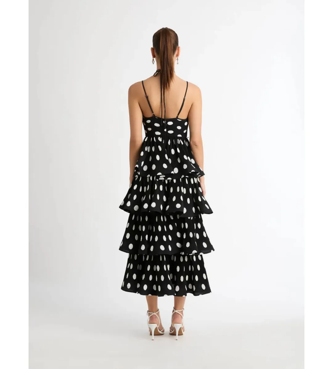 Sheike Julia Polka Dot Dress Black Size 6  for rent on The Volte - main image