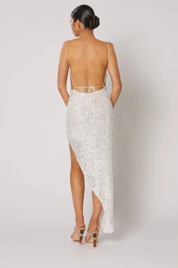 Winona Asha Asymmetrical Dress White/Silver Size S/AU 8 for rent on The Volte - image 3