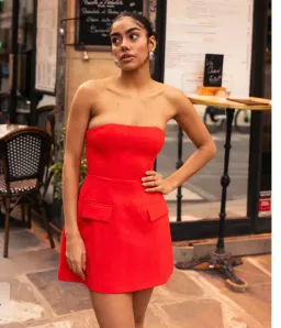 Odd Muse Ultimate Muse Strapless Mini Dress Red Size 8 for rent on The Volte - image 3