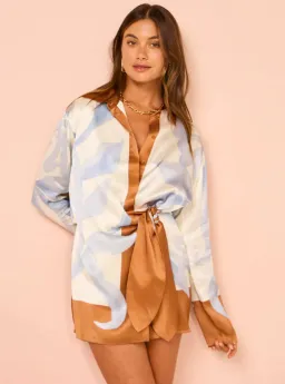 Sir the Label Sorrento Shirt Dress Scarpia Print Size 8 for rent on The Volte - image 3